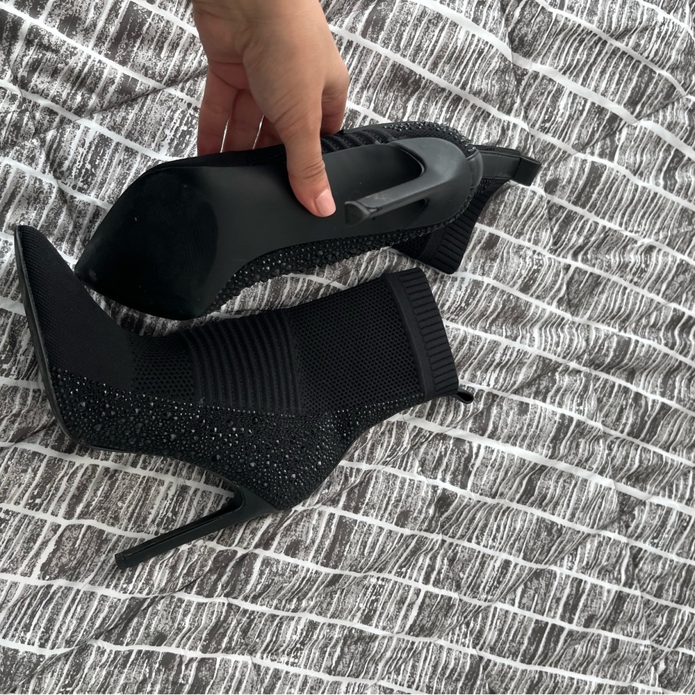 Steve Madden Black Maxwell Sock Boot Size 8.5 - image 5